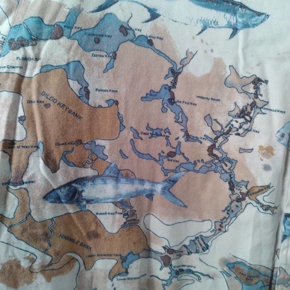 Columbia Sportswear Map Fish Button Down Shirt Large - Picture 6 of 11